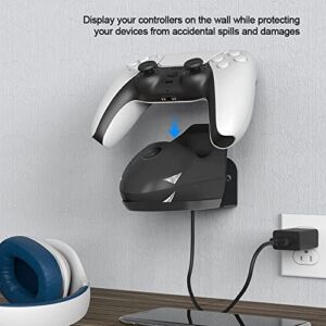 JDDWIN PS5 Controller Charging Stand,with Unique Shape,Supports wall mount,Compatible with PS5 controller,PS5 DualSense controller Charging Station,Fast PS5 DualSense Charging with LED indicator