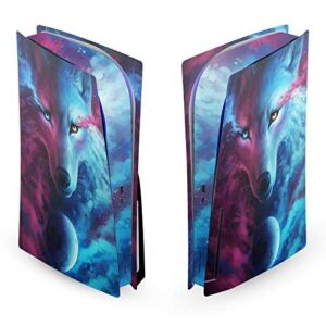 Head Case Designs Officially Licensed Jonas JoJoesArt Jödicke Wolf Galaxy Art Mix Matte Vinyl Faceplate Sticker Gaming Skin Case Cover Compatible with Sony Playstation 5 PS5 Disc Edition Console