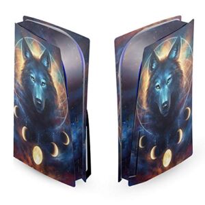 Head Case Designs Officially Licensed Jonas JoJoesArt Jödicke Dreamcatcher Wolf Art Mix Vinyl Faceplate Sticker Gaming Skin Case Cover Compatible with Sony Playstation 5 PS5 Disc Edition Console