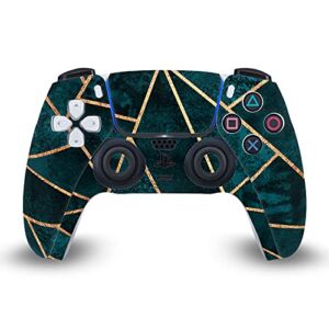 Head Case Designs Officially Licensed Elisabeth Fredriksson Deep Teal Stone Art Mix Matte Vinyl Faceplate Sticker Gaming Skin Case Cover Compatible with Sony Playstation 5 PS5 DualSense Controller