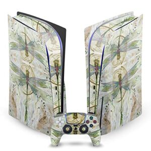 Head Case Designs Officially Licensed Stephanie Law Damselfly 2 Art Mix Matte Vinyl Faceplate Sticker Gaming Skin Case Cover Compatible with Sony Playstation 5 PS5 Disc Console & DualSense Controller