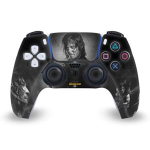 Daryl Double Exposure Daryl Dixon Graphics Matte Vinyl Faceplate Sticker Gaming Skin Case Cover Compatible with Sony Playstation 5 PS5 DualSense Controller