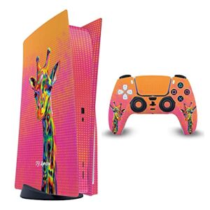 Head Case Designs Officially Licensed P.D. Moreno Giraffe Animals II Vinyl Faceplate Sticker Gaming Skin Case Cover Compatible with Sony Playstation 5 PS5 Disc Edition Console & DualSense Controller