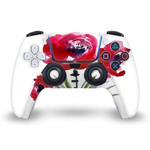 Head Case Designs Officially Licensed Mai Autumn Red Flowers Art Mix Matte Vinyl Faceplate Sticker Gaming Skin Decal Cover Compatible with Sony Playstation 5 PS5 DualSense Controller