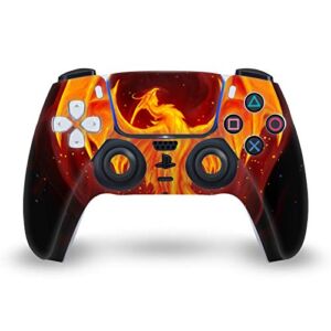 Head Case Designs Officially Licensed Christos Karapanos Dragon Phoenix Art Mix Matte Vinyl Faceplate Sticker Gaming Skin Case Cover Compatible with Sony Playstation 5 PS5 DualSense Controller