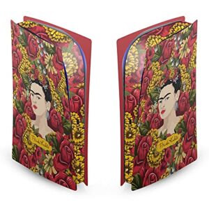 Head Case Designs Officially Licensed Frida Kahlo Portrait Pattern Floral Matte Vinyl Faceplate Sticker Gaming Skin Case Cover Compatible with Sony Playstation 5 PS5 Digital Edition Console