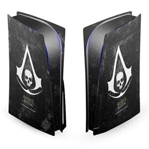 Head Case Designs Officially Licensed Assassin’s Creed Grunge Black Flag Logos Vinyl Faceplate Sticker Gaming Skin Case Cover Compatible with Sony Playstation 5 PS5 Disc Edition Console