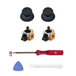 Mcbazel 7 in 1 Joystick Repair Kit for PS5 Controller, 3D Analog Joystick Thumb Sticks Replacement Thumb Caps Grips with Screwdriver and Prying Tools Compatible with PlayStation 5 Controllers