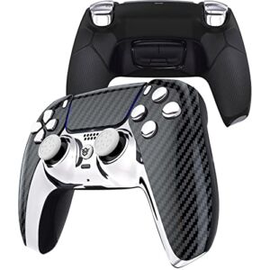 HexGaming ULTIMATE 4 Mappable Back Buttons & Replaceable Thumbsticks & Hair Trigger Black Rubberized Grip Compatible with ps5 Customized Game Controller PC Wireless FPS Gamepad – Graphite Black Silver