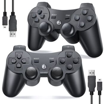 SUNOVO Controller for PS3 Controller Wireless for Playstation 3 Controller Wireless for PS3 Wireless Controller for PS3 Remote with DoubleShock & Motion Sensor, Black, 2 Pack | The Storepaperoomates Retail Market - Fast Affordable Shopping