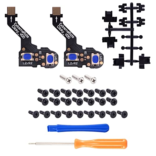 eXtremeRate Tactile Version Clicky Hair Trigger Kit for PS5 Controller Shoulder Buttons, Custom Tactile Bumper Trigger Buttons for PS5 Controller BDM-010 & BDM-020, Mouse Click Kit for PS5 Controller | The Storepaperoomates Retail Market - Fast Affordable Shopping