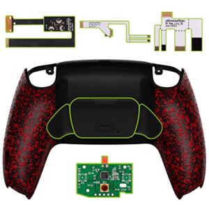 eXtremeRate Textrued Red Back Paddles Programable Rise 2.0 Remap Kit for PS5 Controller, Upgrade Board & Redesigned Back Shell & Back Buttons Set for PS5 Controller – Controller NOT Included