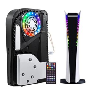 NexiGo RGB LED Light Strip for Playstation 5 Console, with Music Sync and 8 Colors 400+ Effects, IR Remote/USB Control, DIY Decoration Flexible Tape Light Strips for PS5 Disc & Digital Editions