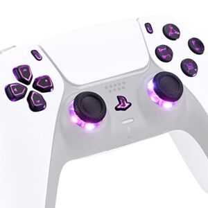 eXtremeRate Multi-Colors Luminated Dpad Thumbstick Share Home Face Buttons for PS5 Controller, Black Classical Symbols Buttons DTF V3 LED Kit for PS5 Controller – Controller NOT Included