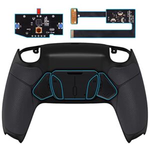 eXtremeRate Black Rubberized Grip Programable RISE4 Remap Kit for PS5 Controller BDM 010 & BDM 020, Upgrade Board & Redesigned Back Shell & 4 Back Buttons for PS5 Controller – Controller NOT Included