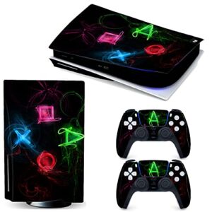 PS5 Console Skin and Controller Skin Set – Playstation 5 Vinyl Sticker Decal Cover, (Disk Edition)