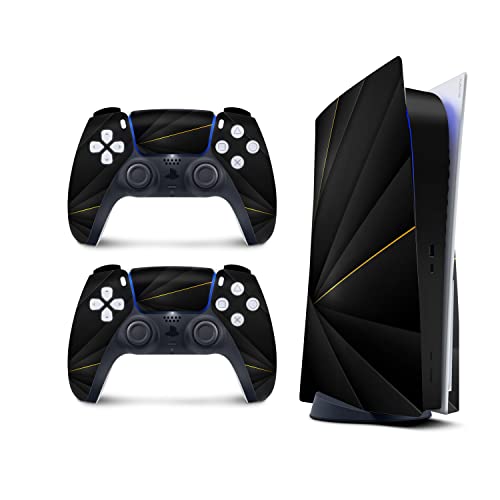 TACKY DESIGN PS5 Skin Black Skin for Playstation 5 skin Console and 2 controller skin, PS5 cover Vinyl 3M Decal Stickers Full wrap Cover (Disk Edition) | The Storepaperoomates Retail Market - Fast Affordable Shopping