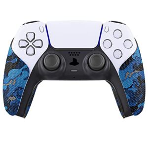 PlayVital Anti-Skid Sweat-Absorbent Controller Grip for PS5 Controller, Professional Textured Soft Rubber Pads Handle Grips for PS5 Controller – Black Blue Camouflage