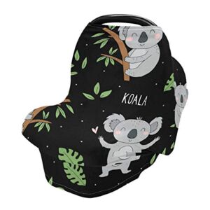 Nursing Cover Breastfeeding Scarf Cute Koala – Baby Car Seat Covers, Stroller Cover, Carseat Canopy (131)