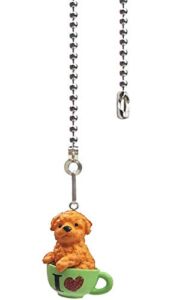Aisicondan 12inches Lovely Cute Lovable Puppy Dog Pendant Ceiling Light Fan Pull Chain Extender with Ball Chain Connector(Teacup Dog)