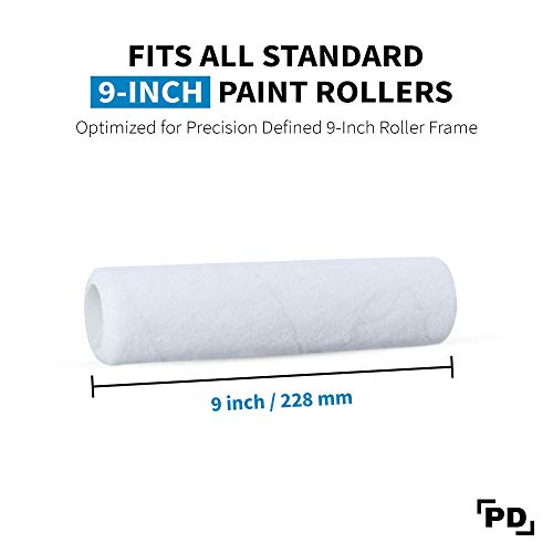 Precision Defined Paint Roller Covers 9-Inch, Paint Roller Cover Set Refill 6-Pack, Replacement Covers for Roller Brushes Set, Ensure Smooth Rolling (1/2-Inch Nap | The Storepaperoomates Retail Market - Fast Affordable Shopping