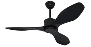 Goozegg Low Profile Ceiling Fan with Remote Control No Light Reversible DC Motor 3 Blades 6 Speeds 48-Inch, Black