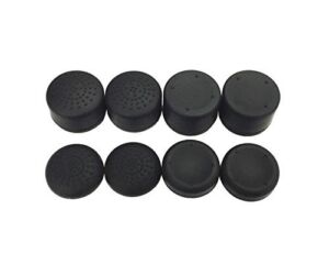 Ambertown Pack of 8 pcs Analog Controller Gamepad Raised Antislip Thumb Stick Grips Thumbsticks Joystick Cap Cover for PS5, PS4, PS3, Switch Pro, Xbox one, Xbox 360, Wii U, PS2 Controller (Black)