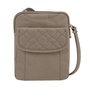 Travelon Anti-theft Signature Quilted Slim Pouch Bag, Sable