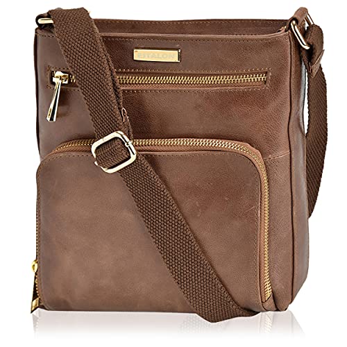 Crossbody Bags for Women – Real Leather Small Vintage Adjustable Shoulder Bag (Russet) | The Storepaperoomates Retail Market - Fast Affordable Shopping