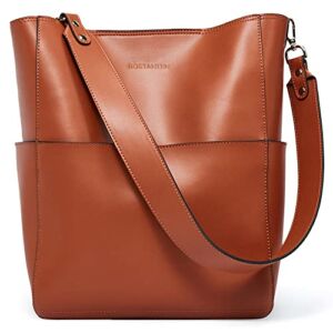 BOSTANTEN Women’s Leather Designer Handbags Tote Purses Shoulder Bucket Bags