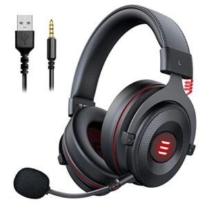 EKSA E900 USB Gaming Headset – PS4 Headset with Detachable Noise Cancelling Microphone, 7.1 Surround Sound, 50MM Driver – Gaming Headphones for PC, PS4/PS5, Xbox One, Switch, Computer, Laptop