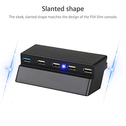 EEEKit USB Hub, 5 Port USB 3.0 2.0 High Speed Expansion Hub Charger Controller Adapter Connector Compatible with Playstation 4 Slim PS4 Slim Gaming Console | The Storepaperoomates Retail Market - Fast Affordable Shopping