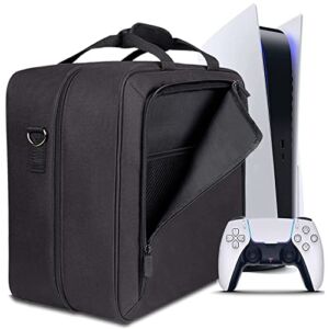 Travel Carrying Case Compatible with PS5 with Customizable Interior Compatible with Playstation 5 and PS5 Digital Edition