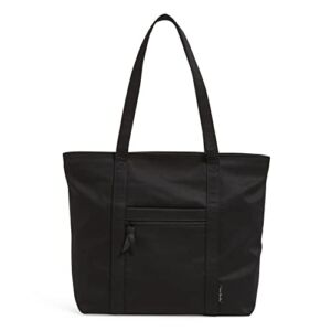 Vera Bradley Women’s Women’s Cotton Vera Tote Handbag, Black – Recycled Cotton, One Size US