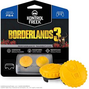KontrolFreek Borderlands 3 Claptrap Performance Thumbsticks for PlayStation 4 (PS4) and PlayStation 5 (PS5) | 2 Mid-Rise Convex Thumbsticks | Yellow