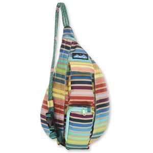 KAVU Mini Rope Sling Bag Polyester Crossbody Backpack – Summer Stripe