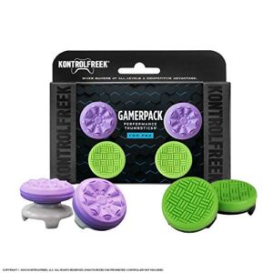 KontrolFreek Gamerpack Galaxy 2.0 Galaxy + Omni Performance Thumbsticks for PlayStation 4 (PS4) and PlayStation 5 (PS5) | 1 Mid-Rise, 1 High-Rise (Galaxy) 2 Low-Rise (Omni Green)