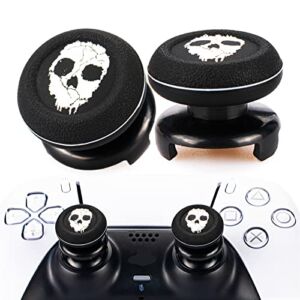Playrealm FPS Thumbstick Extender & Printing Rubber Silicone Grip Cover 2 Sets for PS5 Dualsenese & PS4 Controller (Ghost)