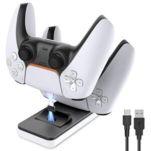 FASTSNAIL Charging Dock Compatible With PS5 Controller, Compatible With Playstation 5 Controller Dualsense Charging Station Charger Stand for PS5 Wireless Controller with Type-C Charging Cable