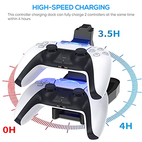 Controller Charger for PS5 – Auarte Dual Controller Charging Dock Station Stand Compatible with Playstation 5, Dual USB Fast Charging Station & LED Indicator for DualSense Controllers, Black | The Storepaperoomates Retail Market - Fast Affordable Shopping