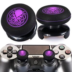 Playrealm FPS Thumbstick Extender & Printing Rubber Silicone Grip Cover 2 Sets for PS5 Dualsenese & PS4 Controller (Cthulhu Secret)