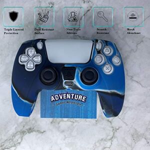Blue Wave ver. 2 – Silicone Controller Skin Grip Anti-Slip Cover Protector Case – Compatible with PS5 DualSense Controller