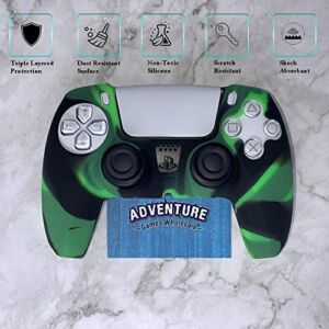 Green Wave ver. 2 – Silicone Controller Skin Grip Anti-Slip Cover Protector Case – Compatible with PS5 DualSense Controller