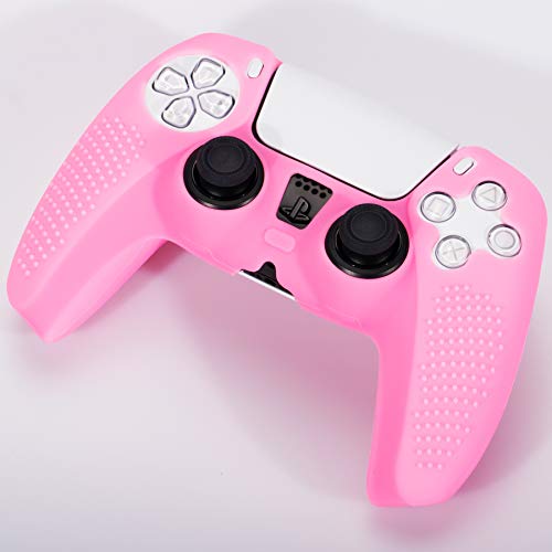 Playrealm Soft 3D Dots Silicone Skin Cover x 1 & Thumb Grips x 8 for PS5 Dualsenese Controller (Pink) | The Storepaperoomates Retail Market - Fast Affordable Shopping