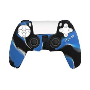 Silicone Controller Skin (2-Pack), YShine Anti-Slip Protector Case Compatible with PS5 Controller Skins Grip Cover for Ps5 Controller – Blue