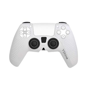 Silicone Controller Skin (2-Pack), YShine Anti-Slip Protector Case Compatible with PS5 Controller Skins Grip Cover for Ps5 Controller – White