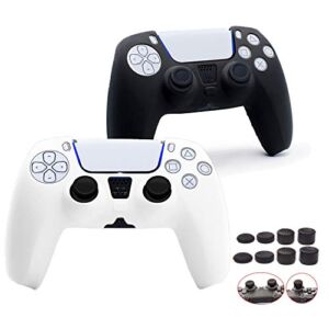 Hacker’s Compatible with PS5 Controller Grip Cover Playstation 5 DualSense Case with Thumb Grip Caps (Controller Skin x 2 + Thumb Grips x 8