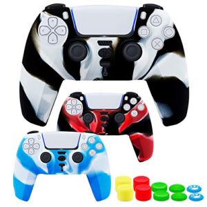 【3 Pack】 PS5 Controller Cover Skin Protector,Soft and Anti-Slip Silicone Skin with Thumb Grips Cases for Playstation 5(3 Pack-B)