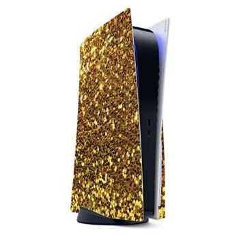 MightySkins Carbon Fiber Skin Compatible with PS5 / Playstation 5 – Gold Dazzle | Protective, Durable Textured Carbon Fiber Finish | Easy to Apply, Remove, and Change Styles | Made in The USA | The Storepaperoomates Retail Market - Fast Affordable Shopping