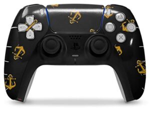 WraptorSkinz Skin Wrap compatible with the Sony PS5 DualSense Controller Anchors Away Black (CONTROLLER NOT INCLUDED)